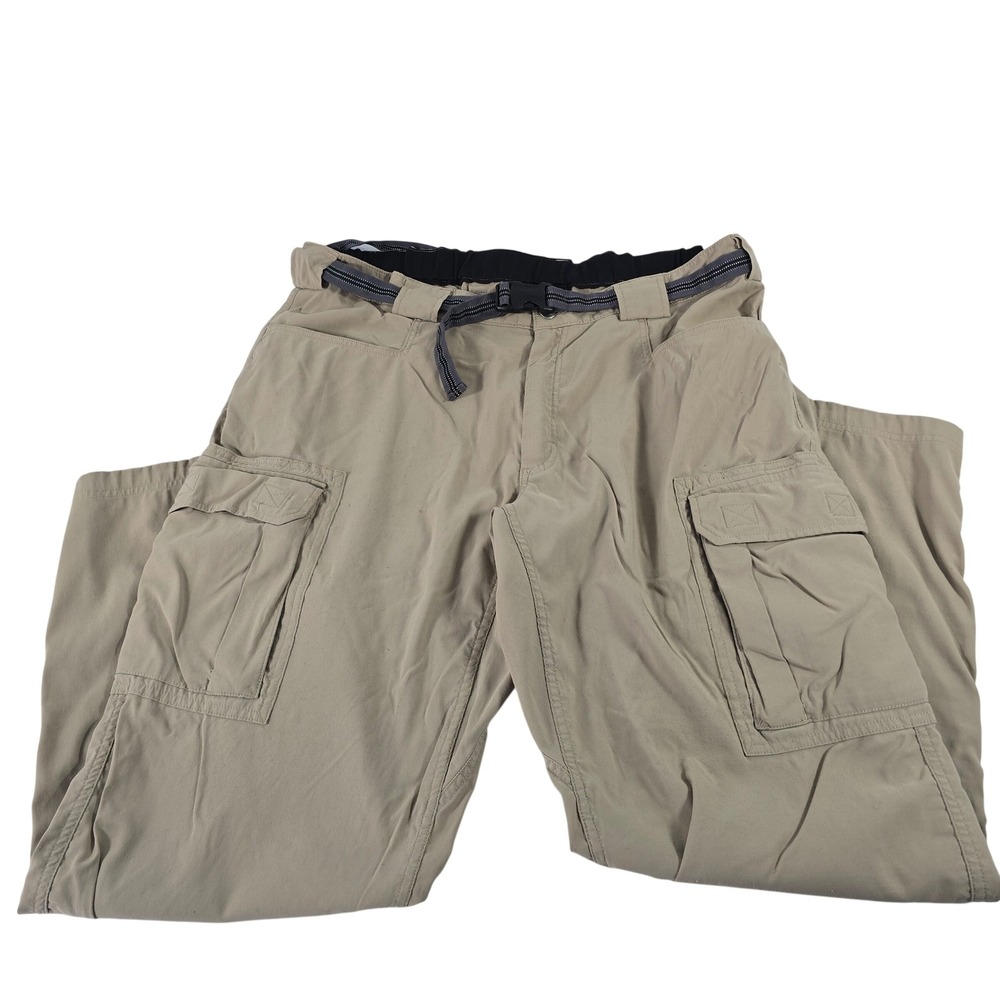 Duluth Trading dry on the fly  Mens XLx32 Tan Pants Belted‎ duluthflex